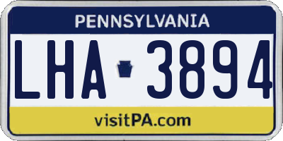 PA license plate LHA3894