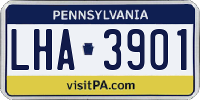 PA license plate LHA3901
