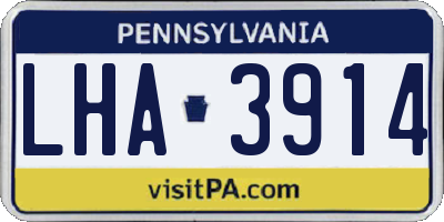 PA license plate LHA3914