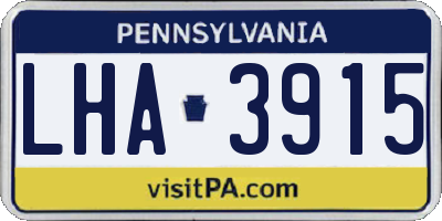 PA license plate LHA3915