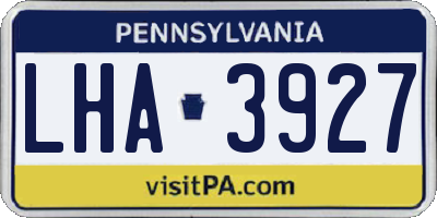 PA license plate LHA3927