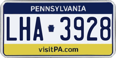 PA license plate LHA3928