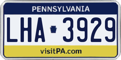 PA license plate LHA3929