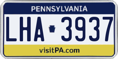 PA license plate LHA3937