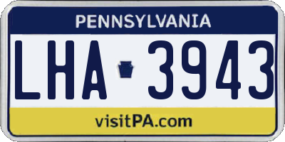PA license plate LHA3943
