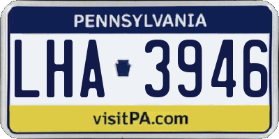 PA license plate LHA3946
