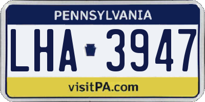 PA license plate LHA3947