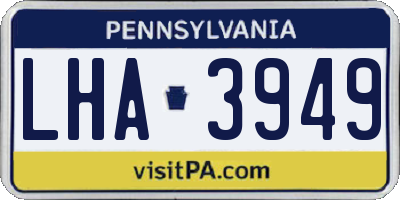 PA license plate LHA3949