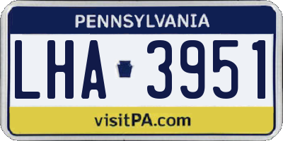 PA license plate LHA3951