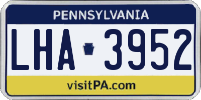 PA license plate LHA3952