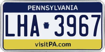 PA license plate LHA3967
