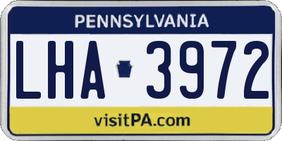 PA license plate LHA3972