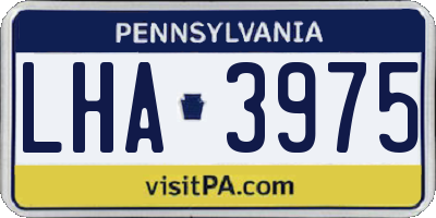 PA license plate LHA3975