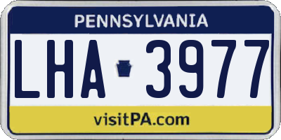 PA license plate LHA3977