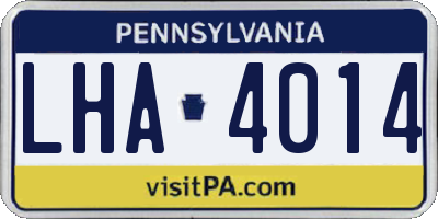 PA license plate LHA4014