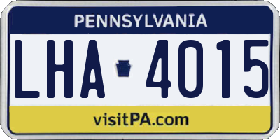 PA license plate LHA4015