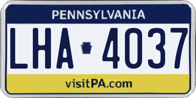 PA license plate LHA4037