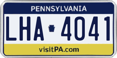 PA license plate LHA4041