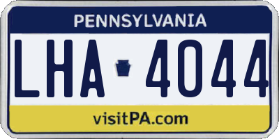 PA license plate LHA4044