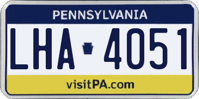 PA license plate LHA4051