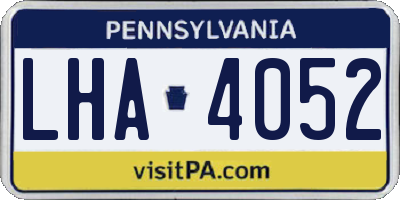 PA license plate LHA4052