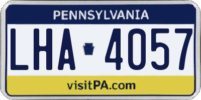 PA license plate LHA4057