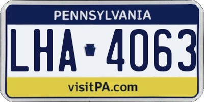 PA license plate LHA4063