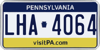 PA license plate LHA4064