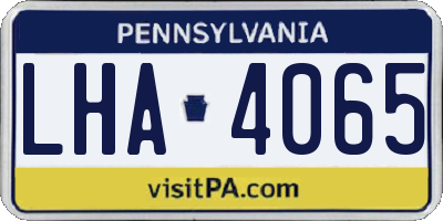 PA license plate LHA4065