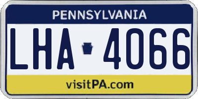PA license plate LHA4066