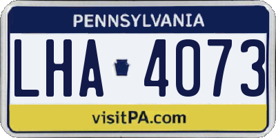PA license plate LHA4073