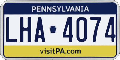PA license plate LHA4074