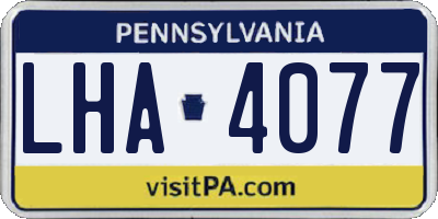 PA license plate LHA4077