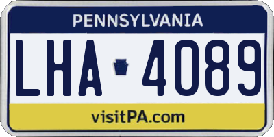 PA license plate LHA4089
