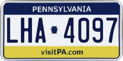 PA license plate LHA4097