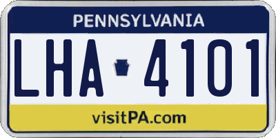 PA license plate LHA4101