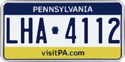 PA license plate LHA4112