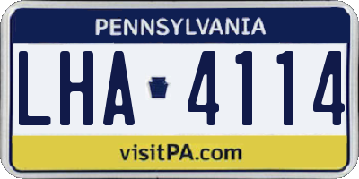 PA license plate LHA4114