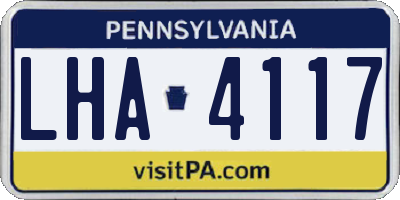 PA license plate LHA4117