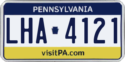 PA license plate LHA4121