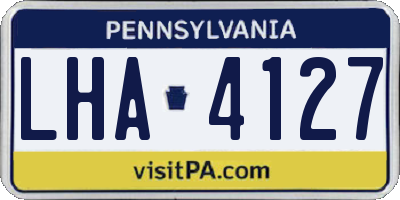 PA license plate LHA4127