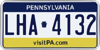 PA license plate LHA4132