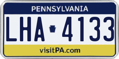 PA license plate LHA4133