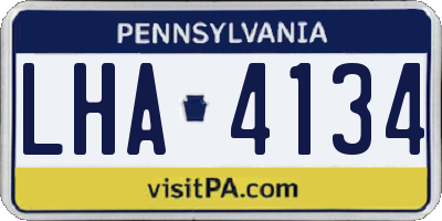 PA license plate LHA4134