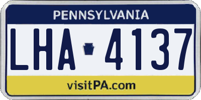PA license plate LHA4137