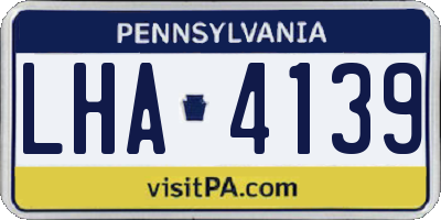 PA license plate LHA4139
