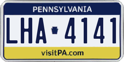 PA license plate LHA4141