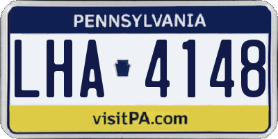 PA license plate LHA4148
