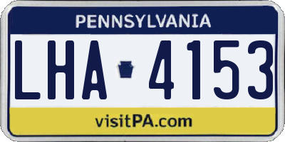PA license plate LHA4153