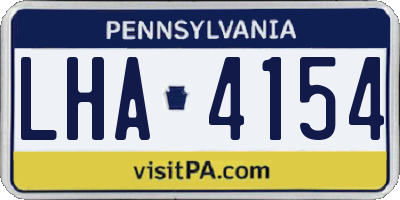 PA license plate LHA4154